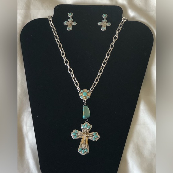 Brighton Jewelry - Brighton Heather Cross Necklace and Earrings